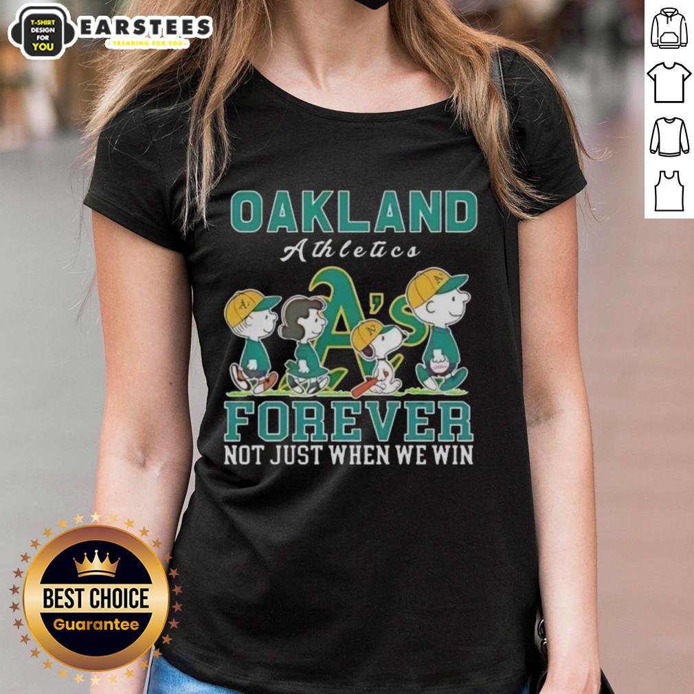 awesome-snoopy-and-charlie-brown-oakland-athletics-baseball-forever-not-just-when-we-win-ladies-tee Awesome Snoopy and Charlie Brown Oakland Athletics baseball tee for ladies, celebrating fandom beyond just winning.