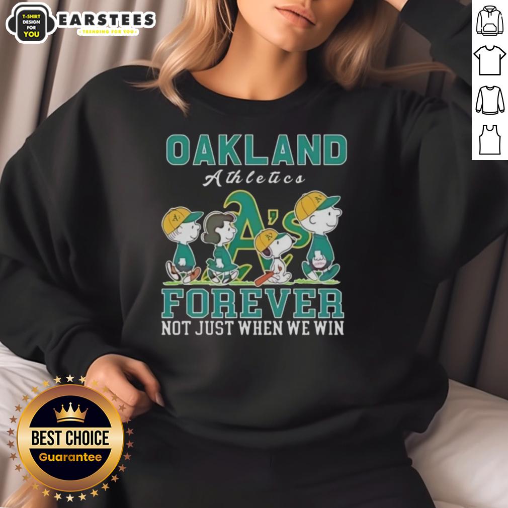 awesome-snoopy-and-charlie-brown-oakland-athletics-baseball-forever-not-just-when-we-win-sweatshirt Alt Text: Awesome Snoopy and Charlie Brown Oakland Athletics baseball sweatshirt for fans, celebrating love for the team.