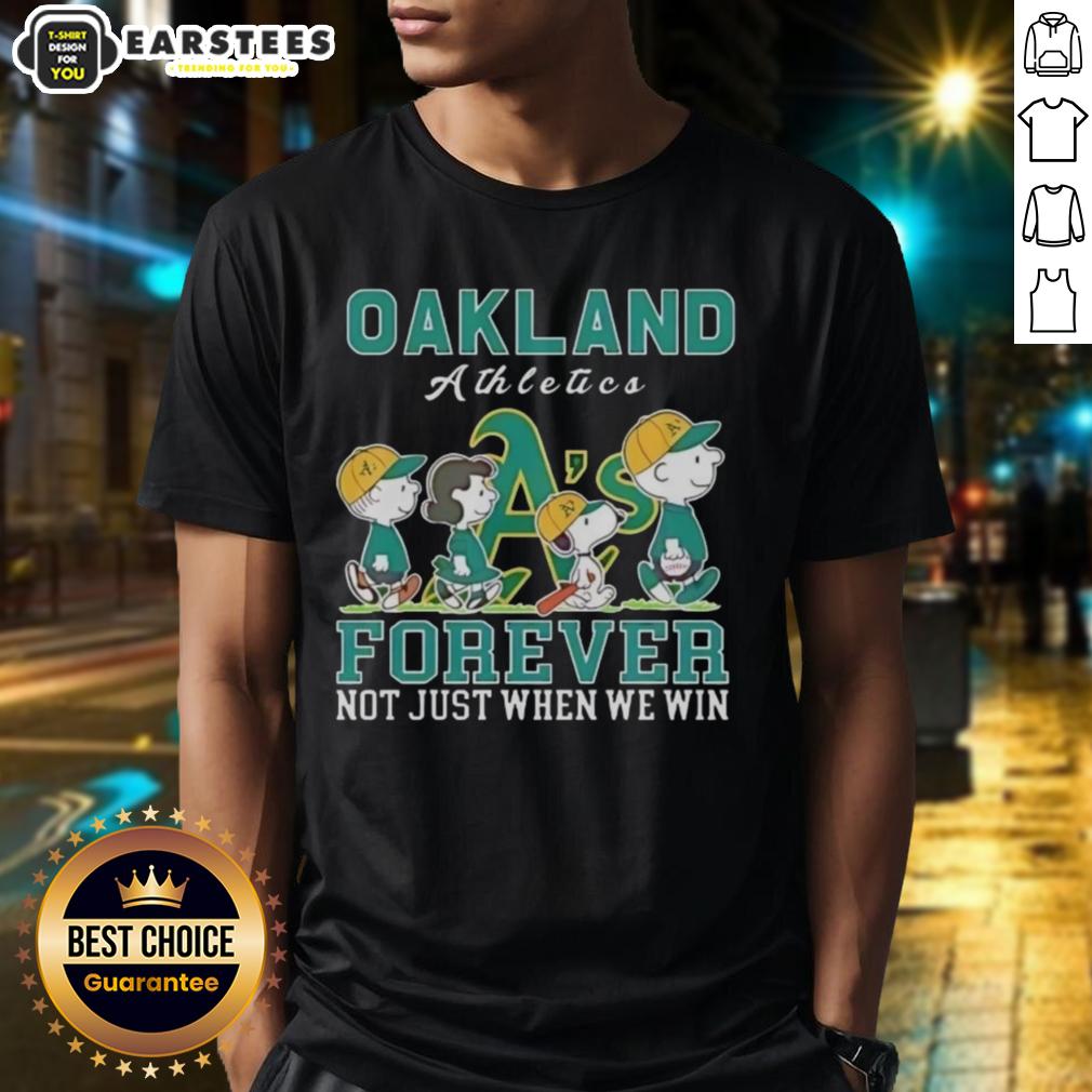 awesome-snoopy-and-charlie-brown-oakland-athletics-baseball-forever-not-just-when-we-win-t-shirt-1 Alt Text: Awesome Snoopy and Charlie Brown Oakland Athletics Baseball Forever T-Shirt celebrating A's fandom and spirit.