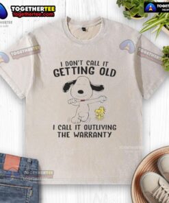 Awesome Snoopy and Woodstock 'I Don't Call It Getting Old' washed t-shirt featuring a playful design for fans.