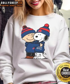 Awesome Snoopy Buffalo Bills sweatshirt featuring a playful Snoopy design, perfect for fans and cozy game day wear.