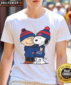 Alt Text: Awesome Snoopy-Buffalo-Bills T-Shirt featuring Snoopy in Bills gear, perfect for football fans and Peanuts lovers.