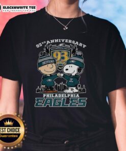 Awesome Snoopy Touch Hands Charlie Brown X Philadelphia Eagles 93rd Anniversary 1933-2026 Ladies Tee design