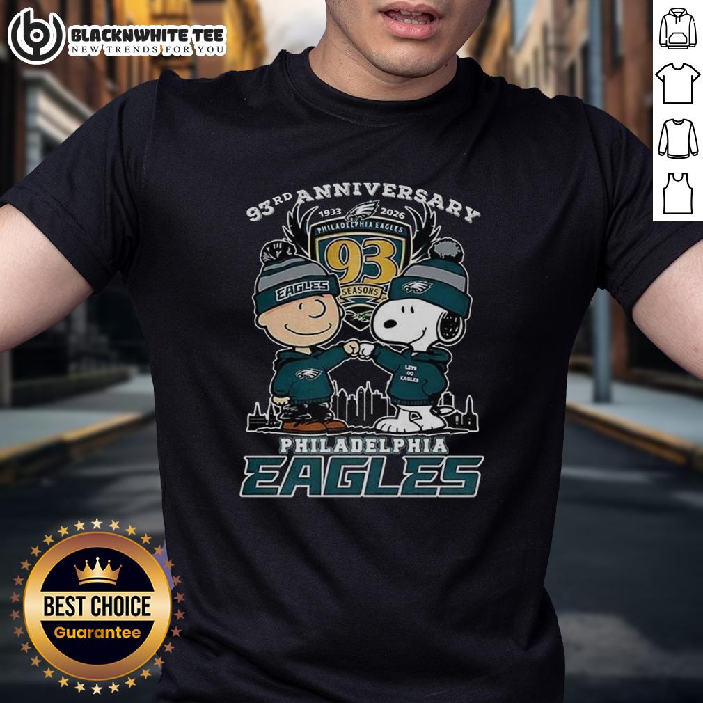 Awesome Snoopy Touch Hands Charlie Brown X Philadelphia Eagles 93rd Anniversary 1933-2026 T-Shirt Awesome Snoopy Touch Hands Charlie Brown T-Shirt celebrating Philadelphia Eagles 93rd Anniversary, 1933-2026.