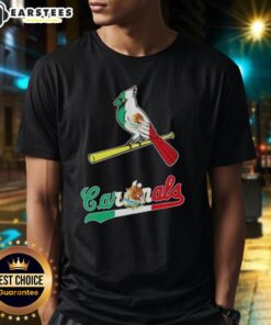 Awesome St. Louis Cardinals baseball t-shirt featuring a vibrant Mexican flag design, perfect for fans and collectors.