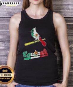 Awesome St. Louis Cardinals baseball tank top featuring a vibrant Mexican flag design, perfect for fans and summer wear.