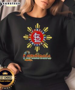 Awesome St. Louis Cardinals X Hispanic sweatshirt showcasing vibrant colors and unique design for fans.