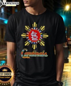 Awesome St. Louis Cardinals X Hispanic T-Shirt featuring vibrant colors and unique design celebrating baseball culture.