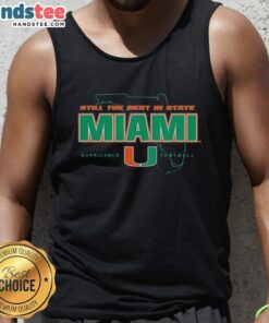 Miami Hurricanes football state tank top featuring vibrant colors and stylish design, perfect for fans and game days.