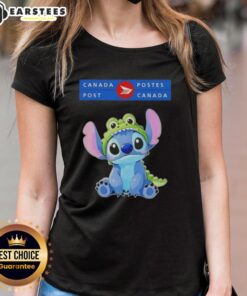 Awesome Stitch Cosplay Crocodile X Canada Post Ladies Tee featuring vibrant colors and playful design for cosplay fans.