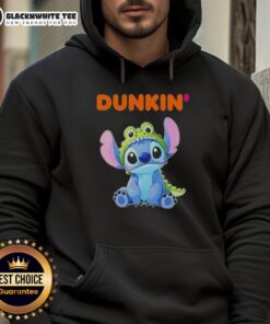 Awesome Stitch cosplay wearing a Crocodile X Dunkin Donuts hoodie, showcasing a fun and vibrant design.