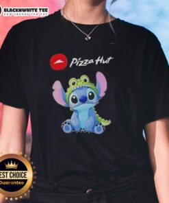 Awesome Stitch Cosplay Crocodile X Pizza Hut Ladies Tee featuring vibrant colors and fun design for fans.