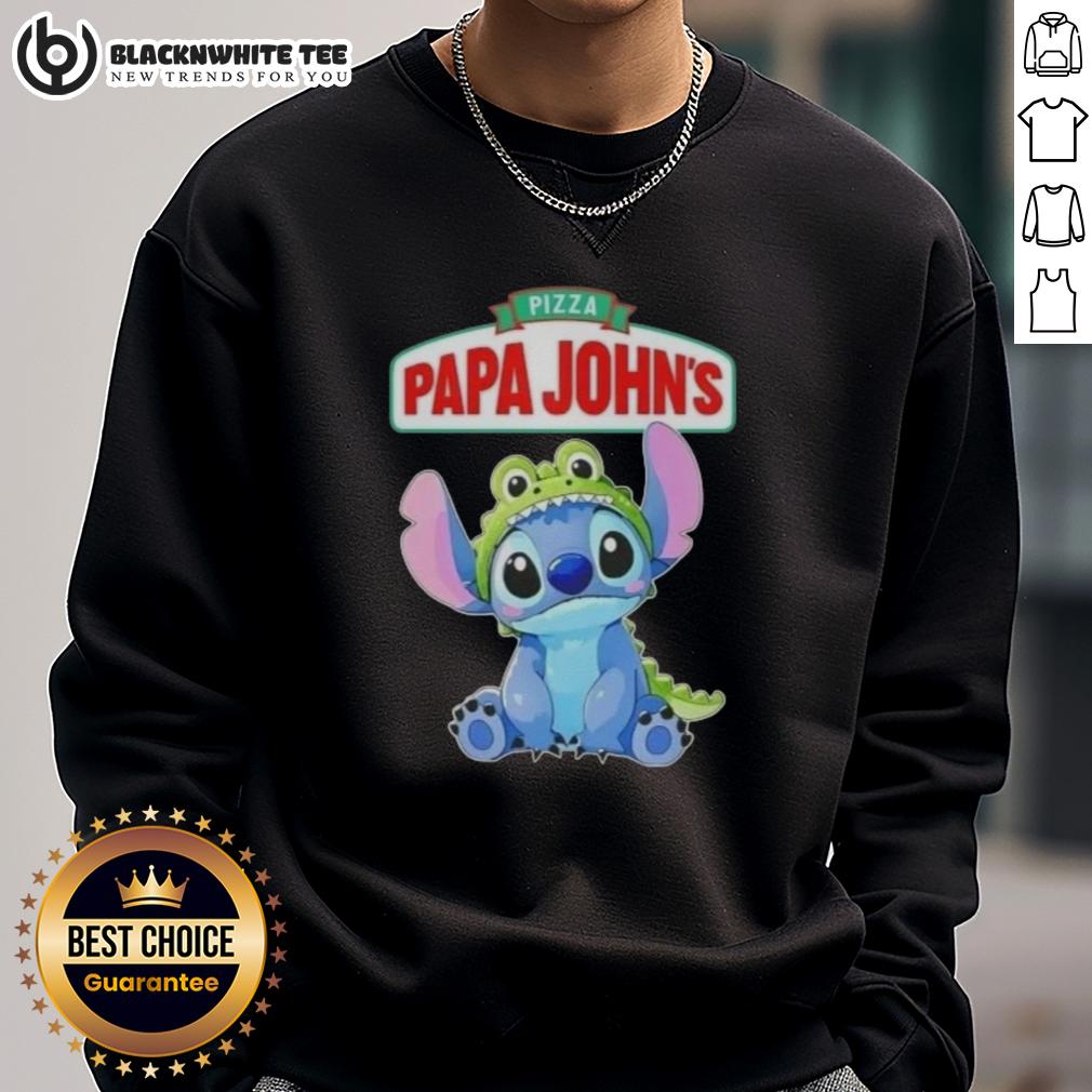Awesome Stitch Cosplay Crocodile X Pizza Papa John'S Sweatshirt Awesome Stitch cosplay featuring a Crocodile and Pizza Papa John's sweatshirt, perfect for fans and costume enthusiasts.