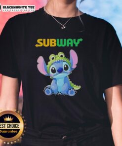 Awesome Stitch cosplay featuring a crocodile design on a stylish subway ladies tee, perfect for fans and fashion lovers.