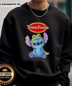 Awesome Stitch cosplay featuring a Crocodile X Tyson Foods sweatshirt, perfect for fans and fashion enthusiasts alike.