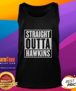 Awesome Straight Outta Hawkins Stranger Things tank top featuring a bold graphic design and comfortable fit for fans.
