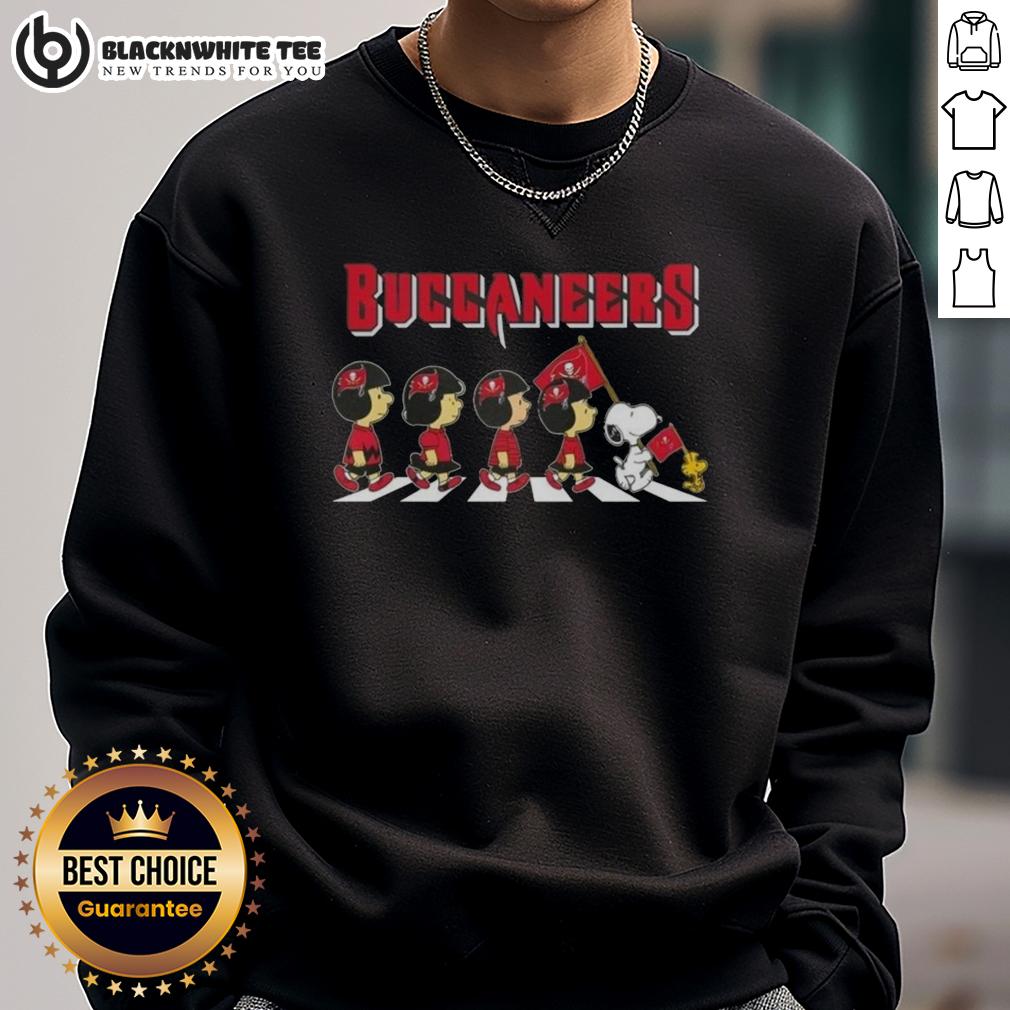 Awesome Tampa Bay Buccaneers X Peanuts Snoopy And Friends Abbey Road Sweatshirt Awesome Tampa Bay Buccaneers X Peanuts Snoopy and Friends Abbey Road sweatshirt featuring iconic characters in football gear.
