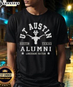 Alt Text: Awesome Texas Longhorns UT Austin alumni T-shirt featuring iconic Longhorns logo, perfect for Longhorns Nation fans.