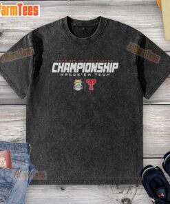 Awesome Texas Tech 2025 Big 12 Championship Wreck 'Em Tech washed t-shirt featuring vibrant team colors and logo.