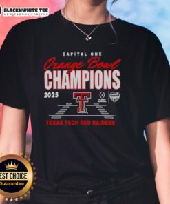 Awesome Texas Tech Red Raiders 2026 Orange Bowl Champions Classic Ladies Tee with vibrant team colors and logo.