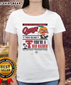 Alt Text: Awesome Texas Tech Red Raiders CFP Capital One Orange Bowl 2025 Ladies Tee, perfect for proud Red Raider fans.