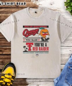 Awesome Texas Tech Red Raiders CFP Capital One Orange Bowl 2025 washed t-shirt, perfect for proud Red Raider fans.