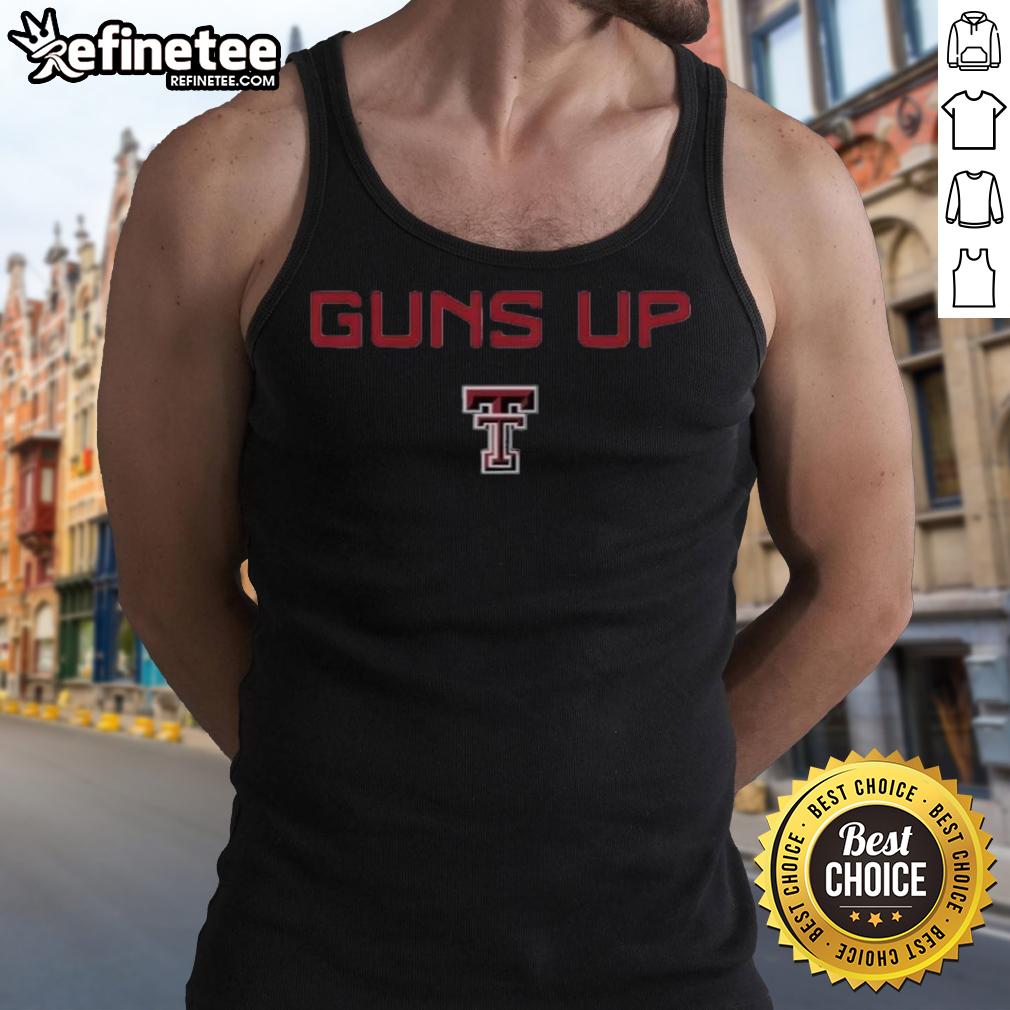 awesome-texas-tech-red-raiders-football-logo-guns-up-rally-call-tank-top Alt Text: Awesome Texas Tech Red Raiders football logo on a stylish Guns Up rally call tank top, perfect for game day.