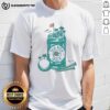 Alt Text: Awesome The 19th Hole beer can graphic on a stylish golf T-shirt for beer lovers and golf enthusiasts.