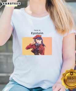 Awesome Epstein Misato Katsuragi ladies tee featuring a stylish design for anime fans and casual wear enthusiasts.