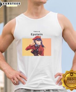 Alt Text: Awesome Epstein Misato Katsuragi tank top featuring vibrant anime design, perfect for fans of the series.