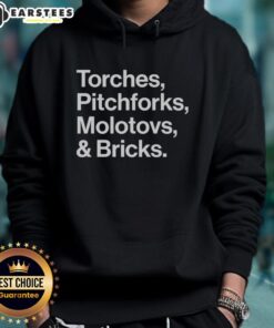 Awesome Torches Pitchforks Molotovs And Bricks 2025 World Tour Hoodie featuring bold graphic design and vibrant colors.
