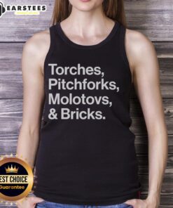 Awesome torches, pitchforks, Molotovs, and bricks tank top for the 2025 World Tour, perfect for bold fashion statements.