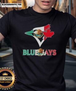 Alt Text: Awesome Toronto Blue Jays baseball t-shirt featuring the Mexican flag design, perfect for fans and sports enthusiasts.