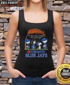 Awesome Toronto Blue Jays X Peanuts Snoopy and Friends autumn tank top, perfect for celebrating the season.
