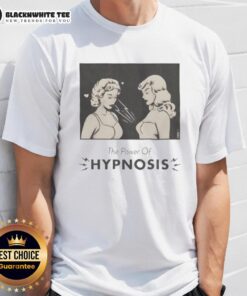Alt Text: Two girls wearing The Power Of Hypnosis T-shirt, showcasing a fun and confident style with vibrant colors.