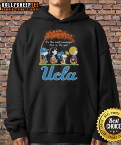 Alt Text: UCLA Bruins hoodie featuring Snoopy and friends, celebrating autumn and the joy of the season.