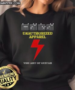 Awesome Unauthorized Apparel The Art of Guitar Sweatshirt featuring a stylish guitar graphic on a cozy design.