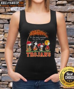 Awesome USC Trojans X Peanuts Snoopy and Friends autumn tank top celebrating the most wonderful time of the year.