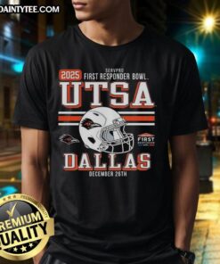 Alt Text: Awesome Utsa Roadrunners 2025 First Responder Bowl Bound T-Shirt design featuring team colors and logo.