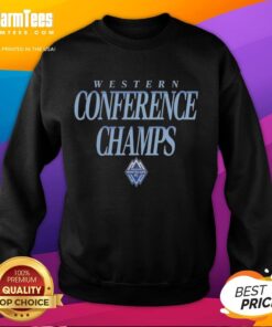 Awesome Vancouver Whitecaps FC 2025 MLS Western Conference Champions sweatshirt in team colors, perfect for fans.