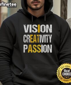 Awesome Vision Creativity Passion letter hoodie in vibrant colors, perfect for expressing individuality and style.