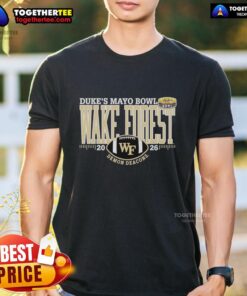 Awesome Wake Forest Demon Deacons Duke's Mayo Bowl 2026 T-Shirt featuring team colors and logo for fans and supporters.