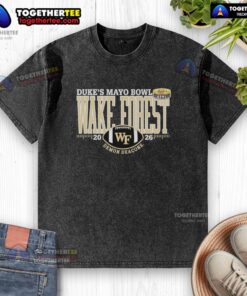 Awesome Wake Forest Demon Deacons Dukes Mayo Bowl 2026 washed t-shirt showcasing team spirit and football pride.