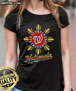Awesome Washington Nationals X Hispanic Ladies Tee featuring vibrant team colors and stylish design for fans.