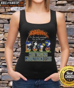 Awesome West Virginia Mountaineers X Peanuts Snoopy tank top design celebrating autumn's most wonderful time.