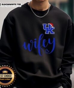 Awesome Wifey Kentucky Wildcats Santa Hat Merry Christmas Sweatshirt featuring festive design for holiday celebrations.