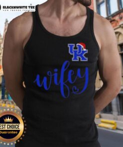 Awesome Wifey Kentucky Wildcats Santa Hat Merry Christmas tank top featuring festive graphics and team colors.