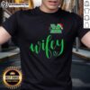 Alt Text: Awesome Wifey Marshall Thundering Herd Christmas T-Shirt with Santa Hat design, perfect for holiday celebrations.