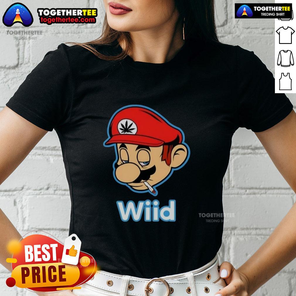 Awesome Wiid Super Mario Smoking Weed Ladies Tee Awesome Wiid Super Mario smoking weed on a trendy ladies tee, perfect for casual wear and gaming enthusiasts.