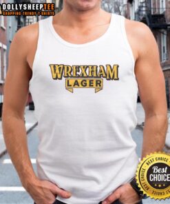 Awesome Wrexham Lager tank top featuring a vibrant design, perfect for fans and summer wear.